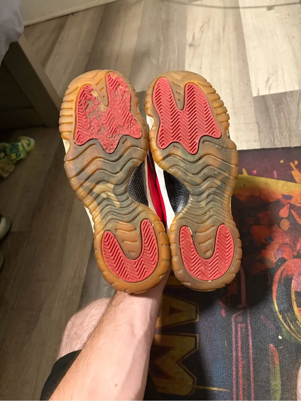 Kids Red and Cream Athletic Shoes size 7y- Jordan Style